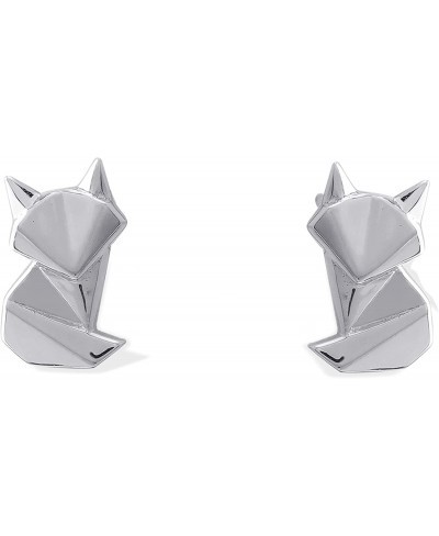 Sterling Silver Origami Fox Stud Earrings $25.97 Stud