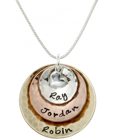 My Three Treasures Personalized Charm Necklace with 925 silver Gold and Rose Gold Plated discs. Customized with any Words or ...