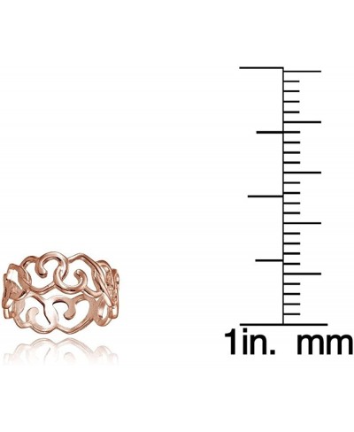 Rose Gold Flashed Sterling Silver High Polished Intertwining Open Heart Eternity Band Ring Size 7 $21.78 Bands