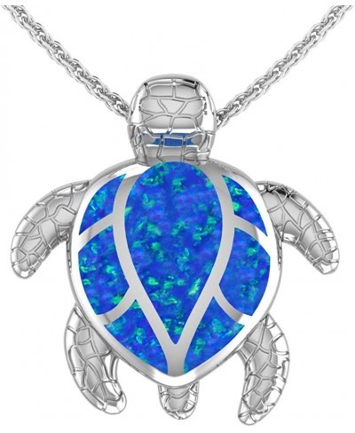 Womens 925 Sterling Silver Turtle Pendant Birth Gemstone Necklace $30.18 Pendant Necklaces