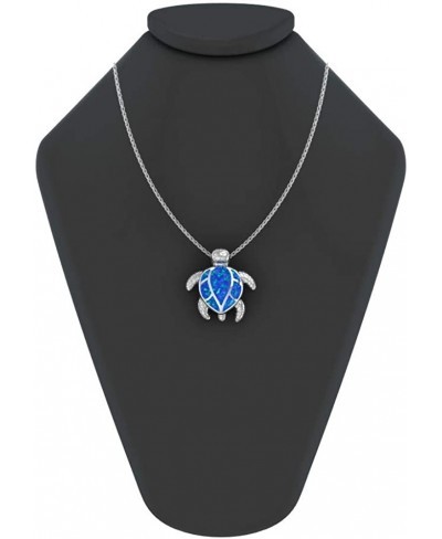 Womens 925 Sterling Silver Turtle Pendant Birth Gemstone Necklace $30.18 Pendant Necklaces