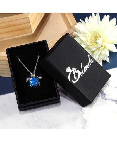 Womens 925 Sterling Silver Turtle Pendant Birth Gemstone Necklace $30.18 Pendant Necklaces