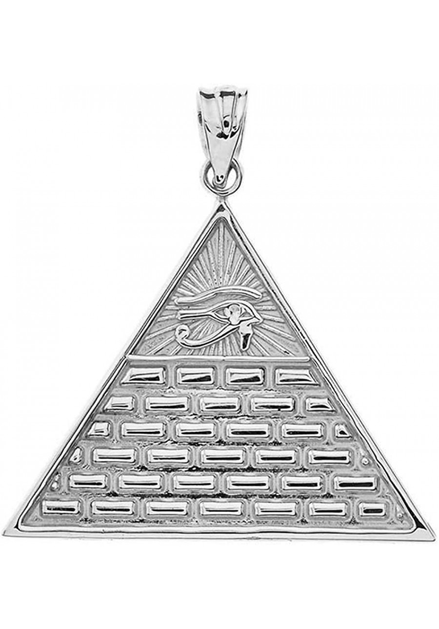 .925 Sterling Silver Egyptian Eye of Horus Pyramid All Seeing Eye of Providence Pendant - Pendant Only $20.36 Pendants & Coins