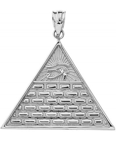 .925 Sterling Silver Egyptian Eye of Horus Pyramid All Seeing Eye of Providence Pendant - Pendant Only $20.36 Pendants & Coins