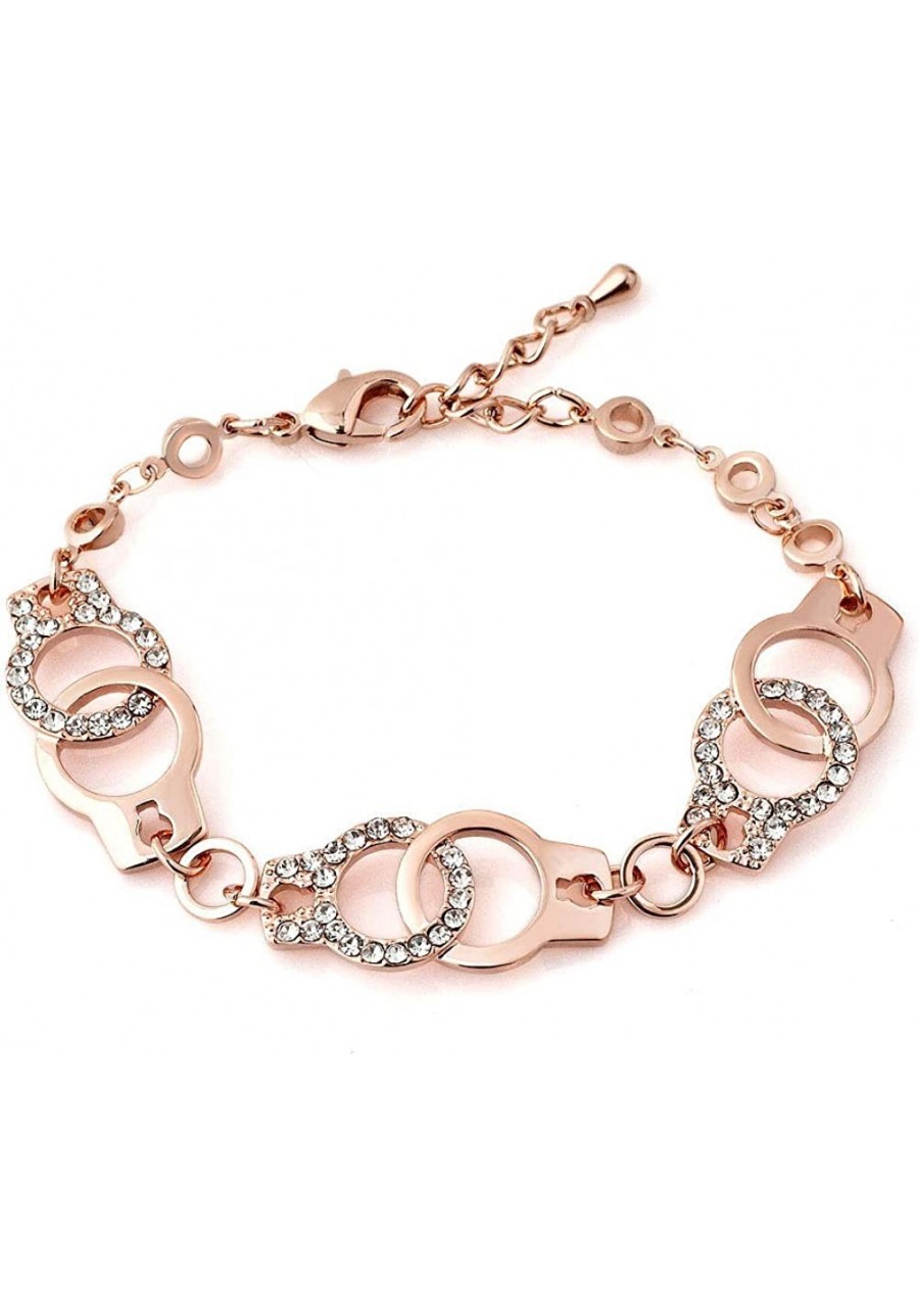 Trendy Bracelets Love Heart Cross Chinese Dragon Horseshoe Rose Gold Handcuffs Bangle Cuff Gift for Mother's Day $12.67 Bangle