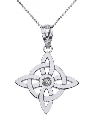 Sterling Silver Witch's Knot Pagan Wiccan Symbol CZ Pendant Necklace $24.27 Pendant Necklaces