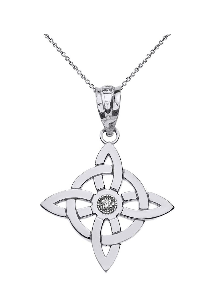 Sterling Silver Witch's Knot Pagan Wiccan Symbol CZ Pendant Necklace $24.27 Pendant Necklaces