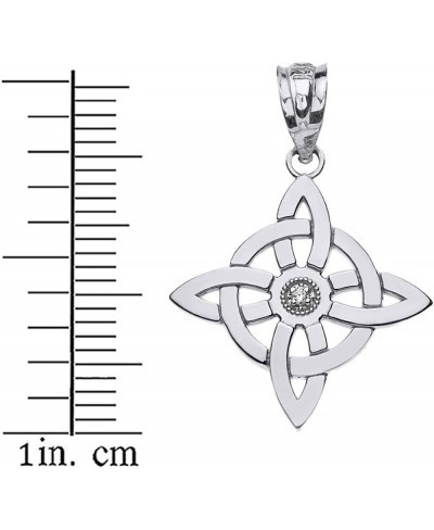 Sterling Silver Witch's Knot Pagan Wiccan Symbol CZ Pendant Necklace $24.27 Pendant Necklaces