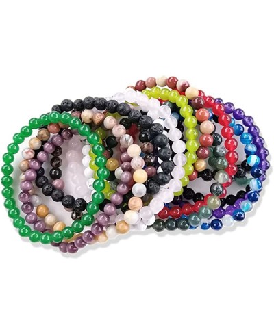 12Pcs Healing Stone Beaded Bracelets for Women Men Semi Precious Gemstones Bracelets Crystal Beaded Bracelet Unisex Stretch B...