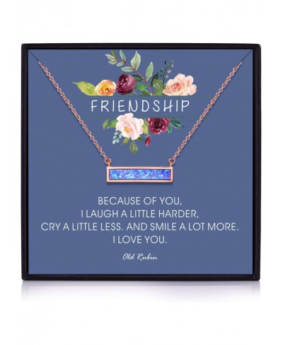 Friendship Necklace 14K Gold Plated Bar Created Opal Necklace Best Friend Necklaces Friendship Gifts for Women Best friend Bi...