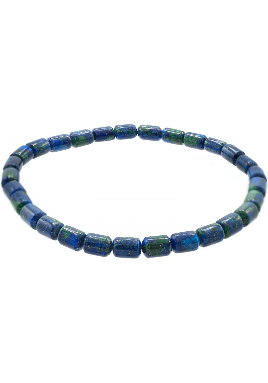 4x6mm Tube-shaped Azurite Malachite Stretch Bracelet 7 $26.83 Strand