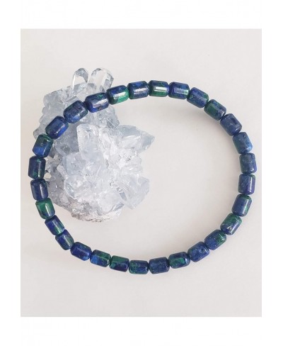 4x6mm Tube-shaped Azurite Malachite Stretch Bracelet 7 $26.83 Strand