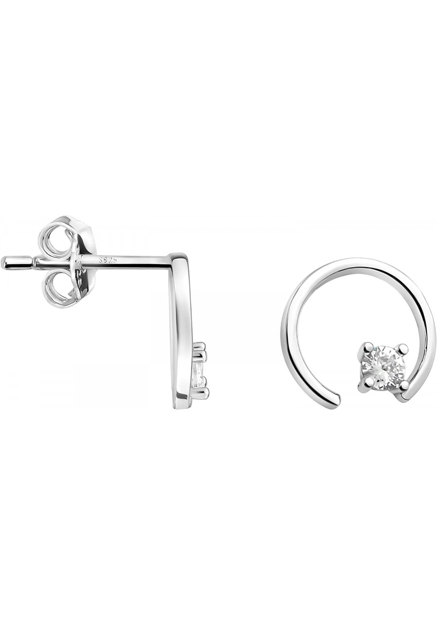 Women's Earrings 925 Silver - with Zirconia Stone - Stud Earring - 21041 $18.62 Stud