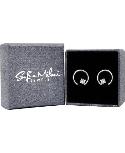 Women's Earrings 925 Silver - with Zirconia Stone - Stud Earring - 21041 $18.62 Stud