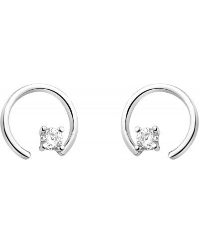 Women's Earrings 925 Silver - with Zirconia Stone - Stud Earring - 21041 $18.62 Stud