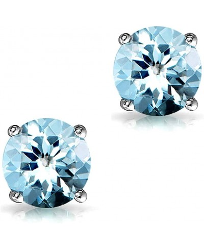 5mm Round cut 925 Sterling Silver Platinum Plated Stud Earrings Fine Jewelry for Girls Women $20.58 Stud