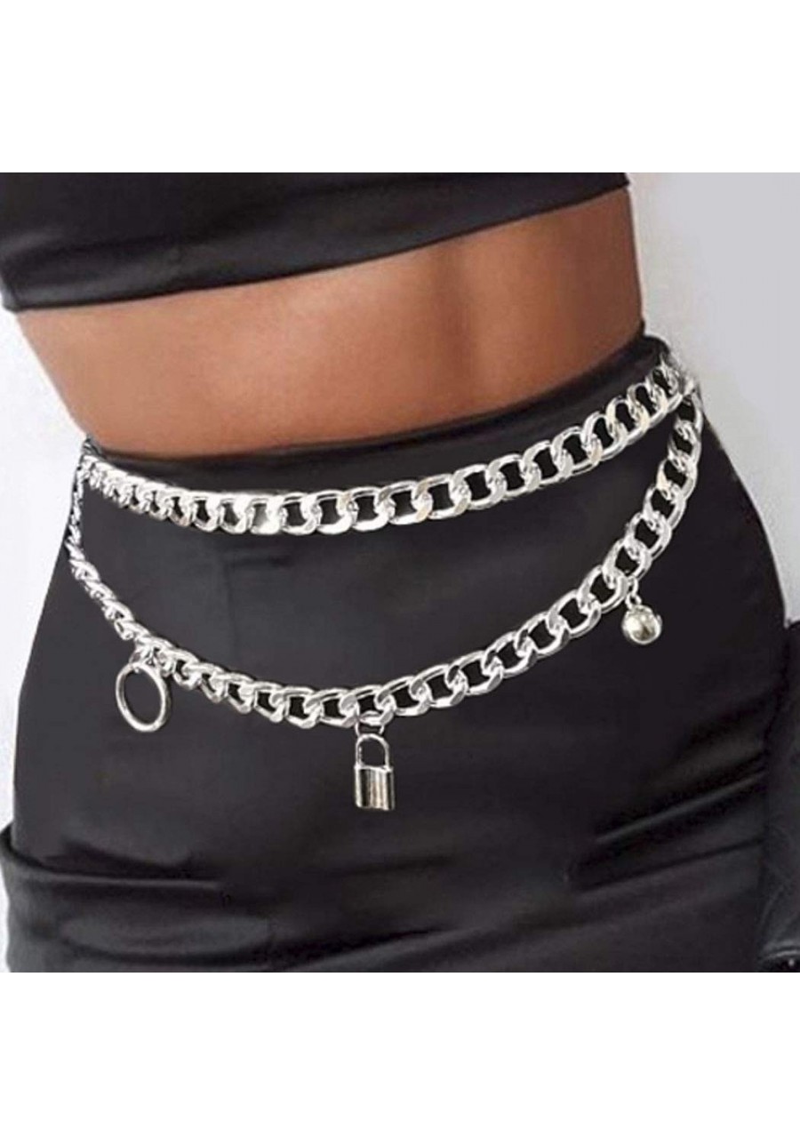 Punk Waist Chain Belt Chunky Layered Waist Rock Chain for Jeans Party Body Jewelry Accessories for Women and Girls $11.78 Bod...