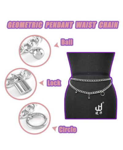 Punk Waist Chain Belt Chunky Layered Waist Rock Chain for Jeans Party Body Jewelry Accessories for Women and Girls $11.78 Bod...