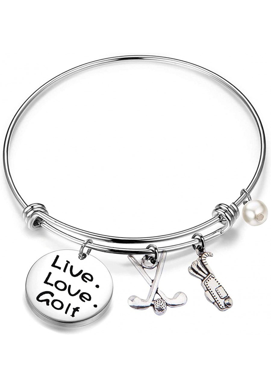 Golf Bracelet Live Love Golf Expandable Charm Bracelet Golf Jewelry Gift for Golf Lover/Golf Club/Golf Team $14.87 Charms & C...