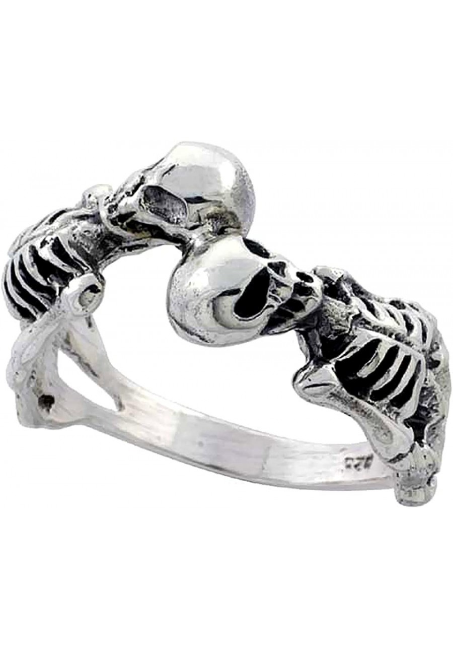 Sterling Silver 2 Skeleton Ring for Women 1/2 inch Sizes 6 to 15 $35.77 Bands