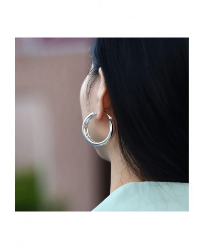 30MM 40MM Chunky-Hoop Earrings for Women - Classic and Trendy 14K Gold / White Gold Plated Minimalist Lightweight Thick Round...