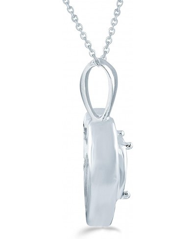 1/8ct tw Diamond Heart Cluster Fashion Pendant in Sterling Silver with 18" Cable Chain $37.75 Pendants & Coins