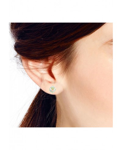 Mirror Fashion Crystal Prism Cube .925 Sterling Silver Stud Earrings $24.32 Stud