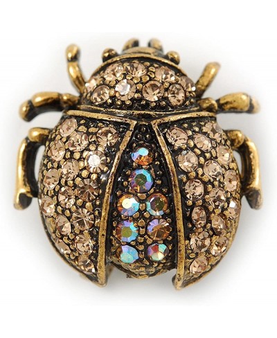 Small Topaz AB Crystal 'Ladybug' Brooch in Gun Metal - 24mm Length $18.37 Brooches & Pins