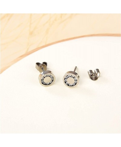 G23 Titanium Earrings for Sensitive Ears Titanium Stud Earrings for Women Circle Round CZ Cubic Zirconia Stud Earrings $24.73...