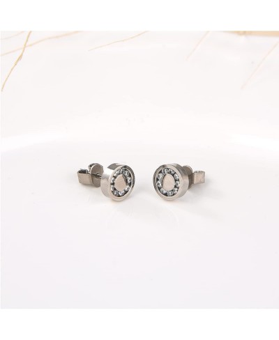 G23 Titanium Earrings for Sensitive Ears Titanium Stud Earrings for Women Circle Round CZ Cubic Zirconia Stud Earrings $24.73...