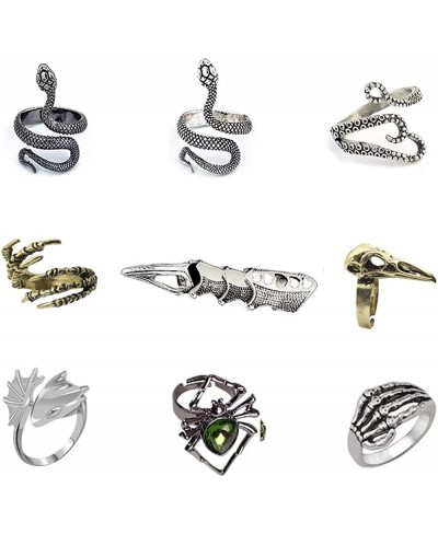 Retro Adjustable Open Snake Rings for Women Men Punk Gothic Snake Finger Ring Halloween Party Statement Jewelry Gift $12.57 S...