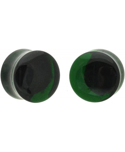 Pair of Emerald Green Glass Double Flare Plugs (PG-563) $8.52 Piercing Jewelry