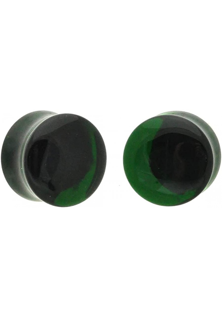 Pair of Emerald Green Glass Double Flare Plugs (PG-563) $8.52 Piercing Jewelry