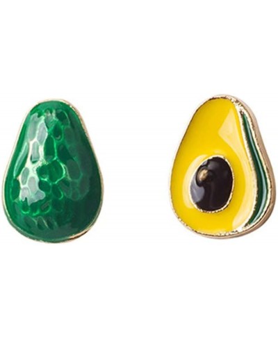 Green Enamel Tiny Avocado Fruit Stud Earrings Summer Jewelry $9.76 Stud