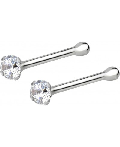 Nose Rings Sterling Silver Micro Nose Studs CZ Simulated Diamond Bone Stud for Women Men 1.5 mm Crystal 22G $12.05 Piercing J...