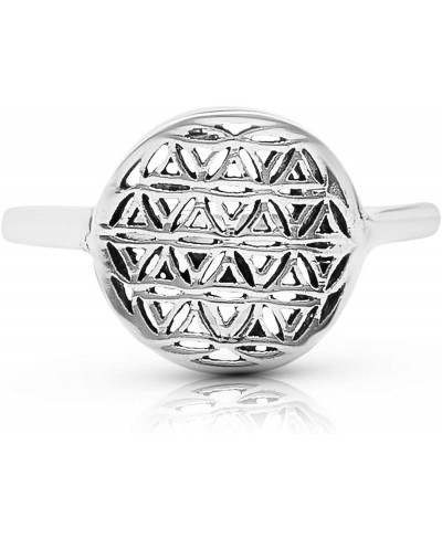 Flower of Life Ring Sterling Silver 925 Sacred Geometry Flower of Life Yoga Jewelry Sizes US 6 7 8 9 $29.04 Statement