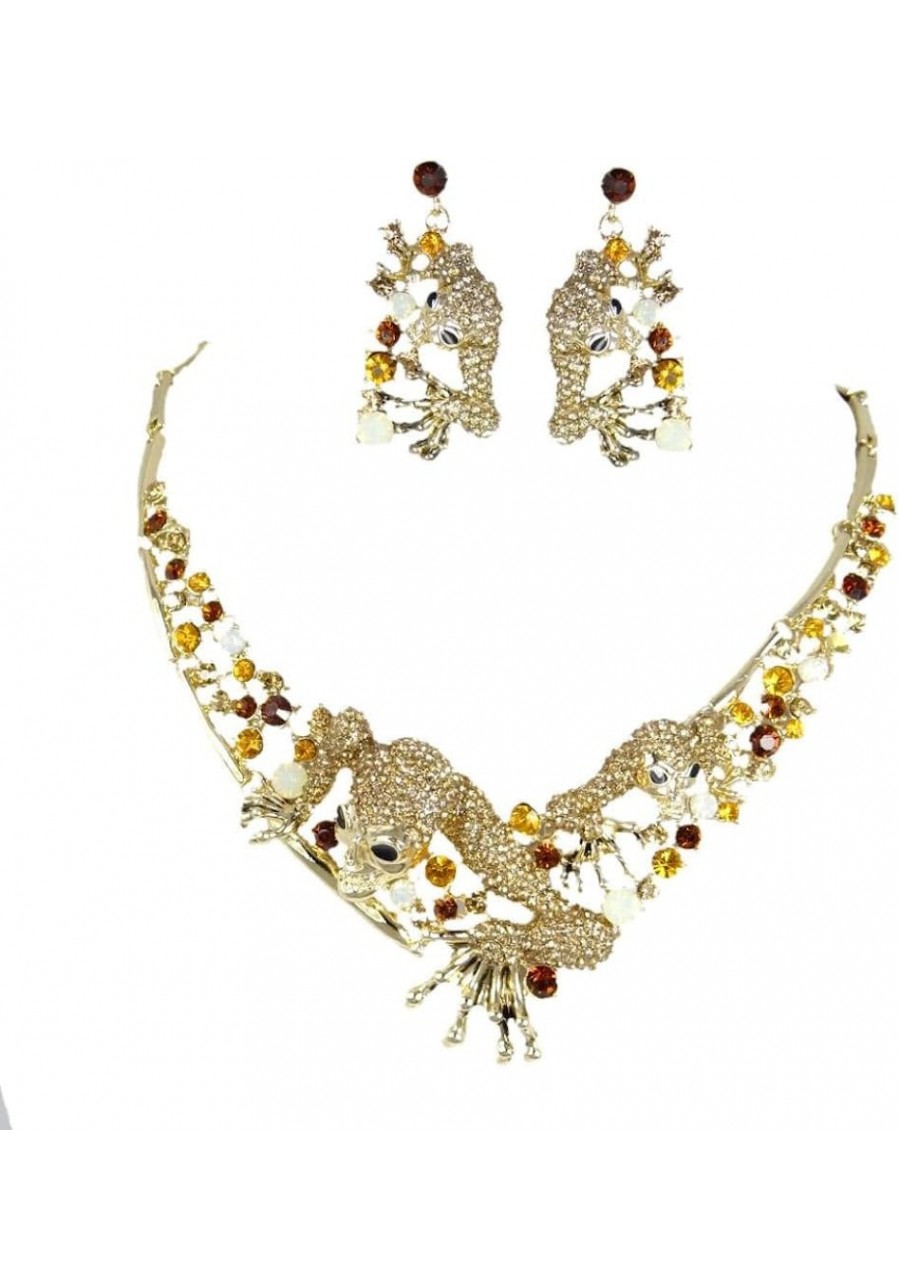 Austrian Crystal Halloween Claw Skull Necklace Earrings Set $19.44 Jewelry Sets