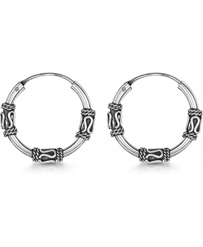 Women 925 Sterling Silver Bali Hoop Earrings $12.46 Hoop