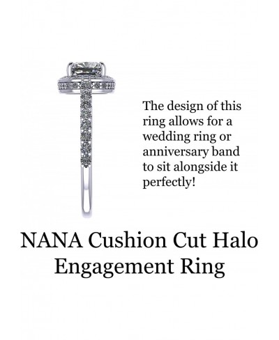 2.00ct Center Cushion Cut Halo Engagement Ring w/ Solid 925 Sterling Silver & Pure Brilliance Zirconia $21.40 Statement