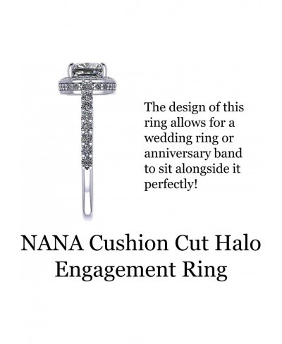 2.00ct Center Cushion Cut Halo Engagement Ring w/ Solid 925 Sterling Silver & Pure Brilliance Zirconia $21.40 Statement