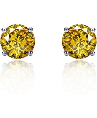 Sterling Silver Rhodium Plated Round 5mm CZ Stud Screwback Earrings Available Color Stones $21.18 Stud