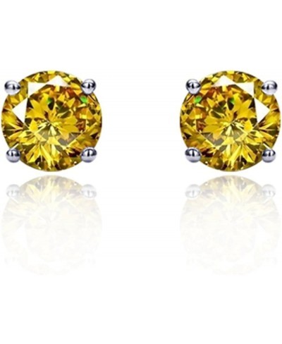 Sterling Silver Rhodium Plated Round 5mm CZ Stud Screwback Earrings Available Color Stones $21.18 Stud