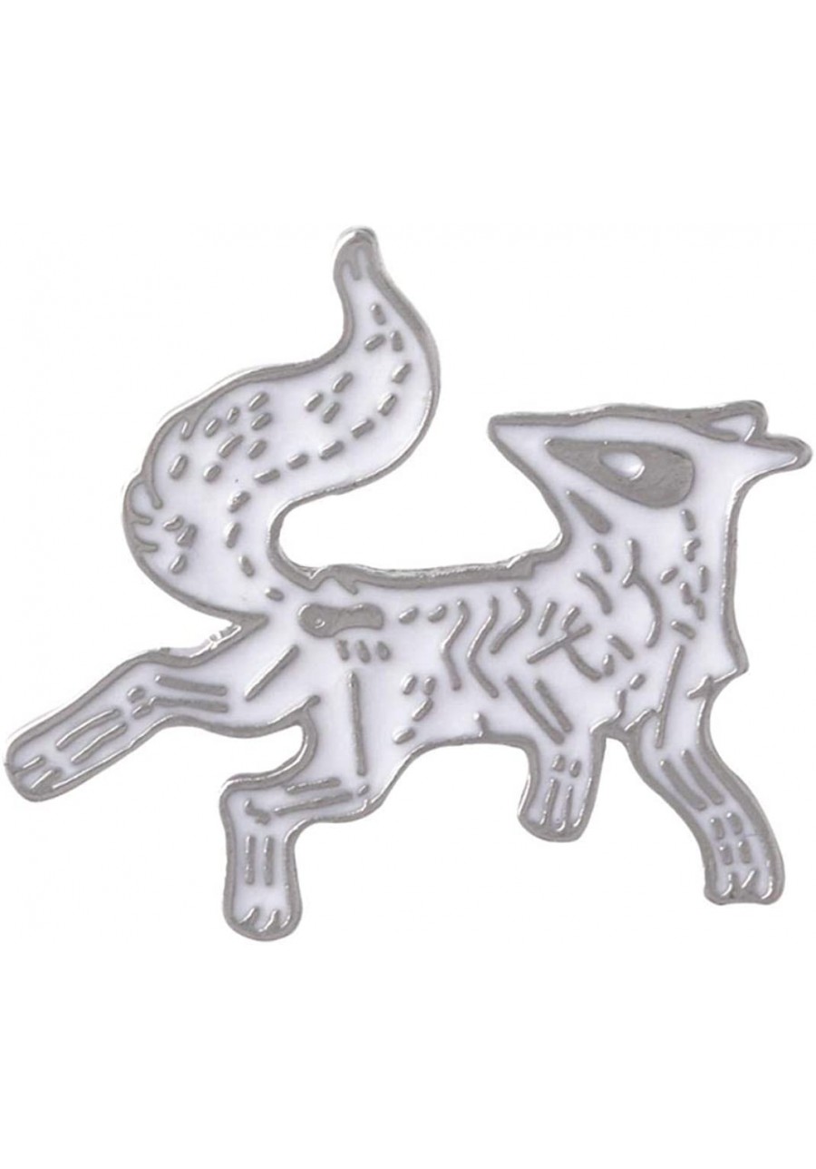 Brooch Pin Cartoon Unisex Skeleton Fox Animal Jacket Hat Bag Badge Accessory - Black $6.61 Brooches & Pins