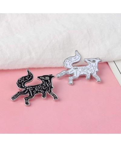 Brooch Pin Cartoon Unisex Skeleton Fox Animal Jacket Hat Bag Badge Accessory - Black $6.61 Brooches & Pins