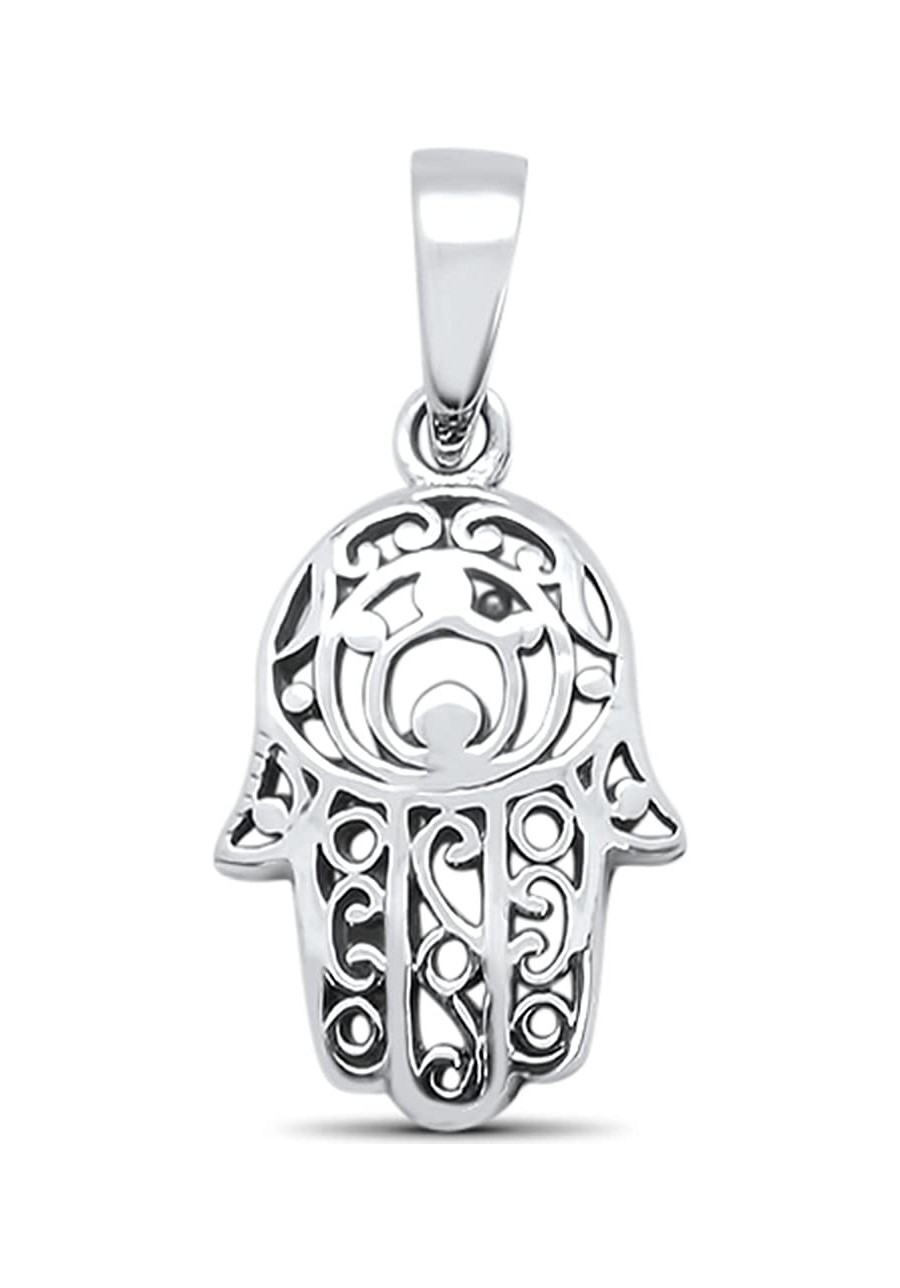 Sterling Silver Plain Hamsa Charm Pendant $12.22 Pendants & Coins