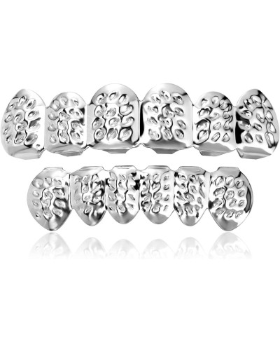 18K Gold Plated Gold Finish 6 Top Teeth 6 Bottom Tooth Hip Hop Mouth Grills for Men and Women $10.66 Dental Grills