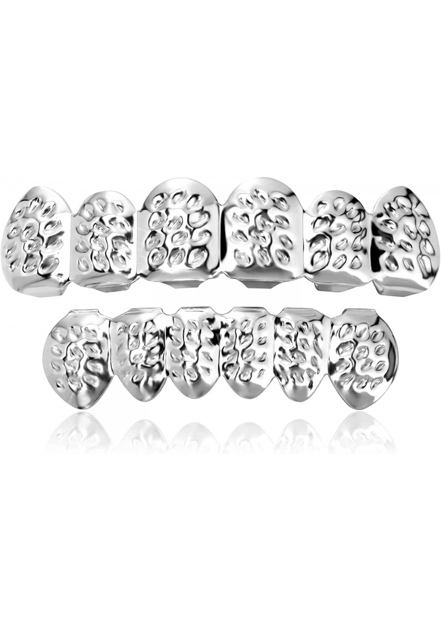 18K Gold Plated Gold Finish 6 Top Teeth 6 Bottom Tooth Hip Hop Mouth Grills for Men and Women $10.66 Dental Grills