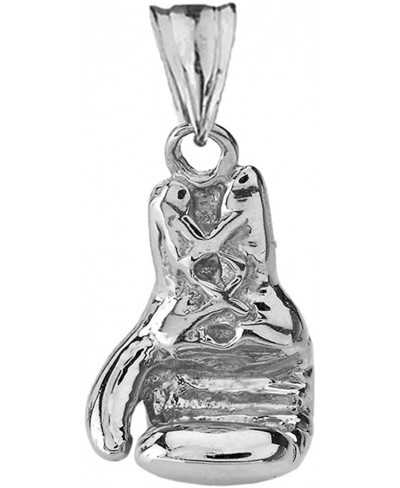 Fine 3D Boxing Glove Sports Charm Pendant in Solid Sterling Silver $21.22 Pendant Necklaces