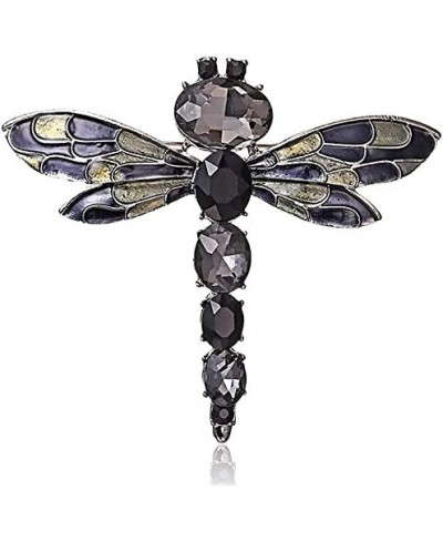 Vintage Crystal Dragonfly Brooch for Women Large Insect Brooch Pin Dress Coat Accessory (Black) Useful and Nice $6.93 Brooche...