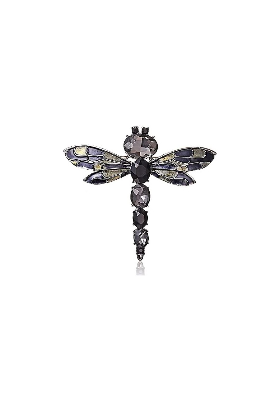 Vintage Crystal Dragonfly Brooch for Women Large Insect Brooch Pin Dress Coat Accessory (Black) Useful and Nice $6.93 Brooche...